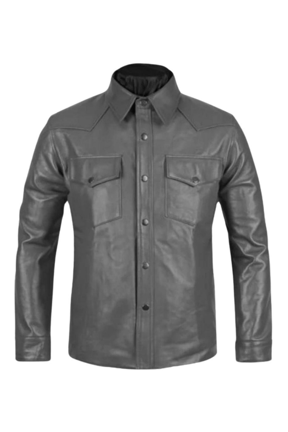 Men's "Urban Cowboy" Leather Western Shirt Jacket