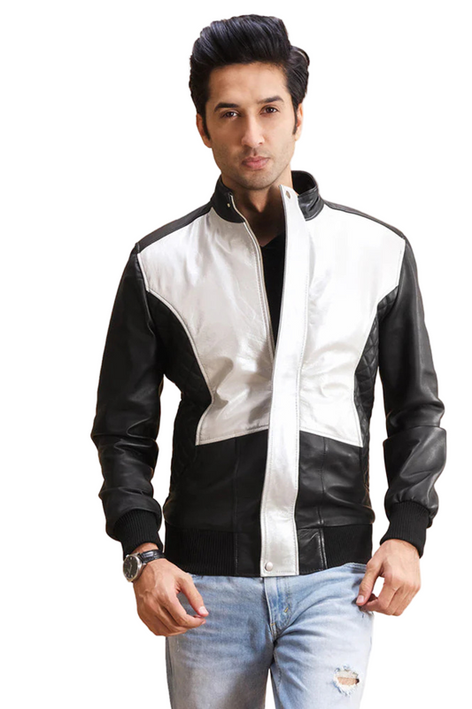  black and white leather jacket 