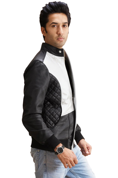  black and gray quilted jacket 