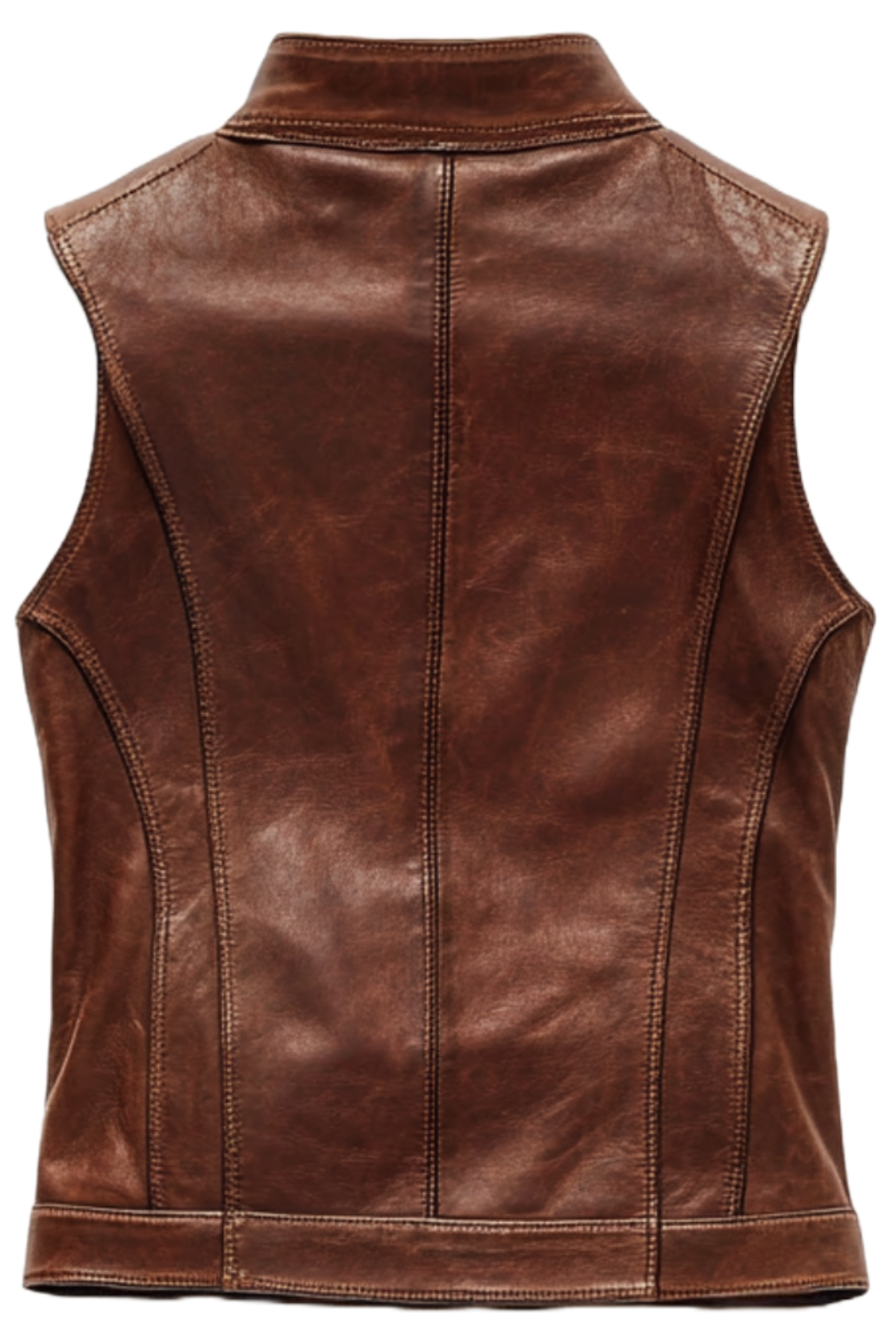 Brown leather vest 