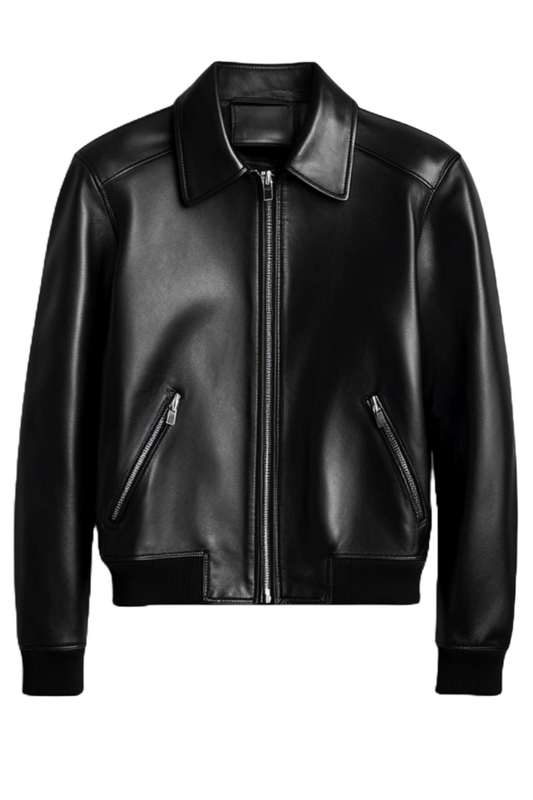Black leather jacket 