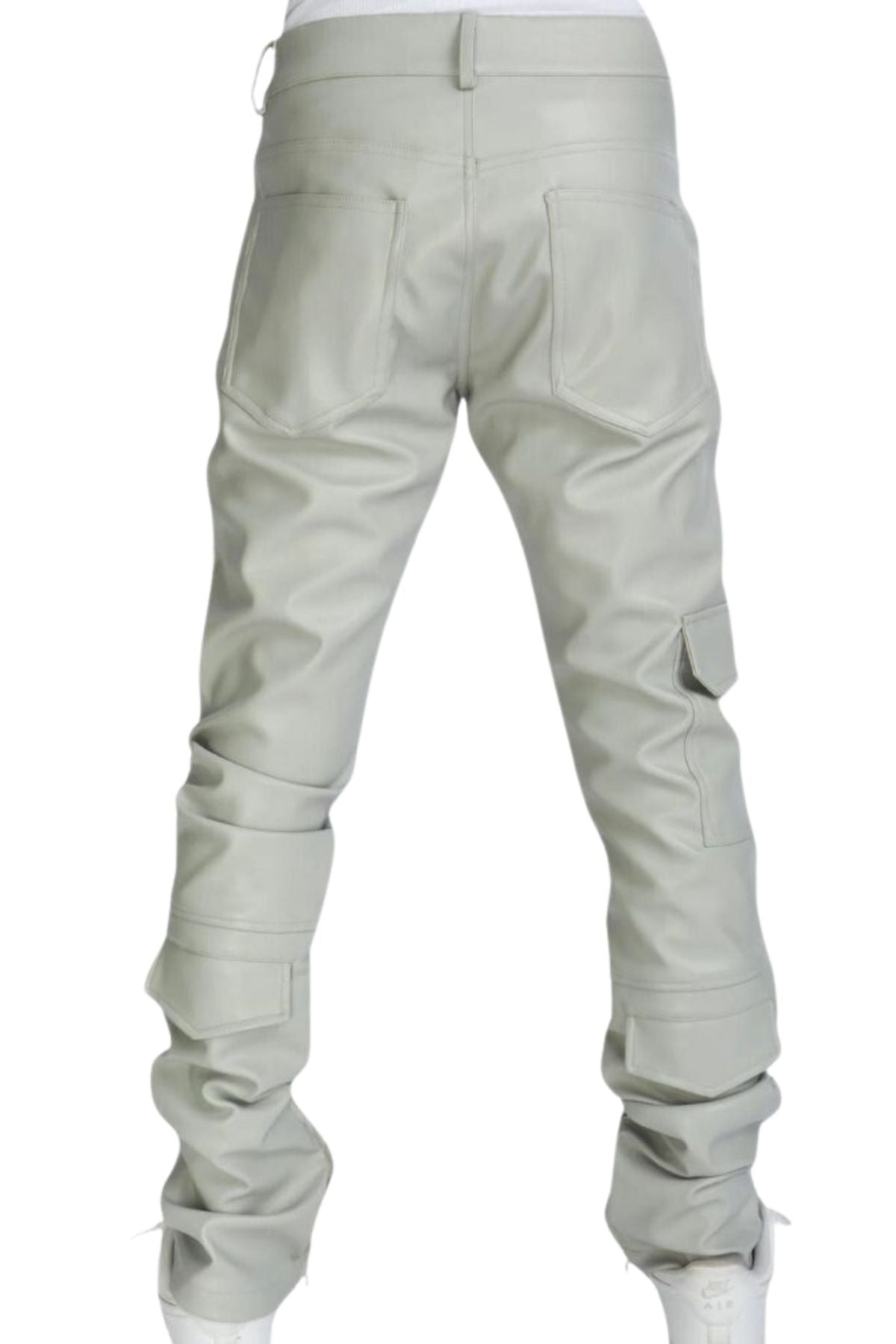 Light gray cargo pants on a white background