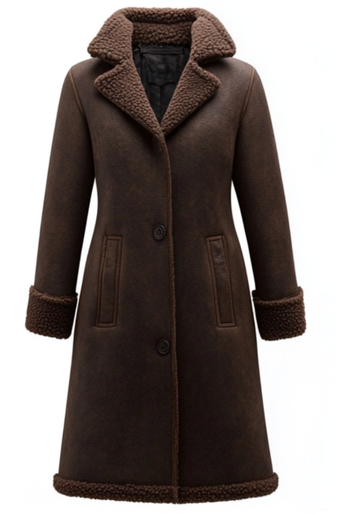 Brown coat with sherpa lining 