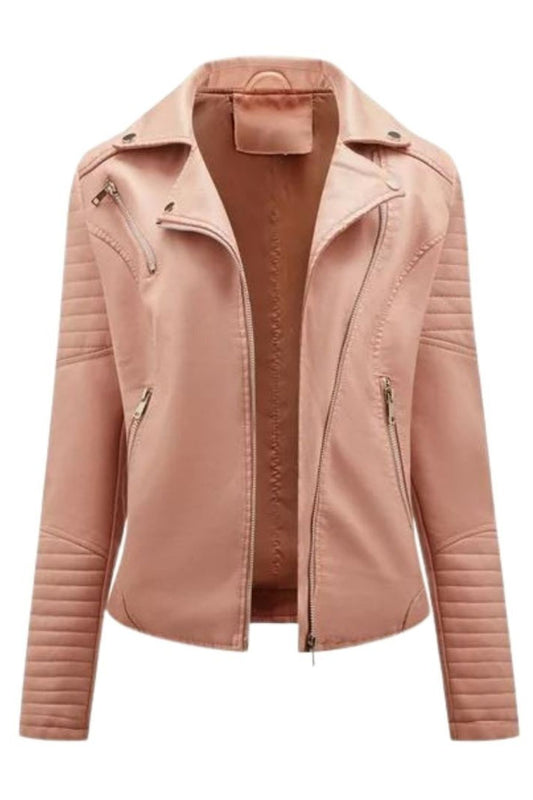 Pink leather jacket 