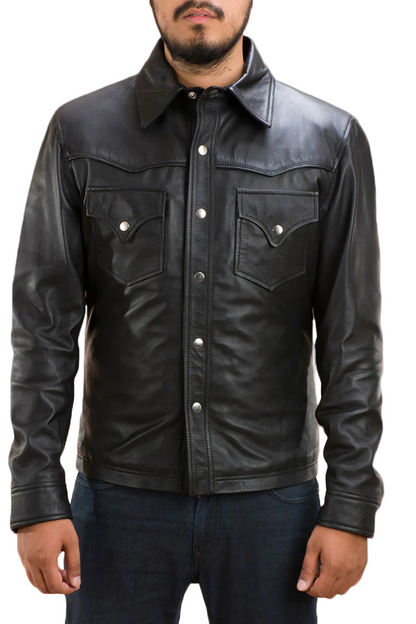 Black leather jacket 