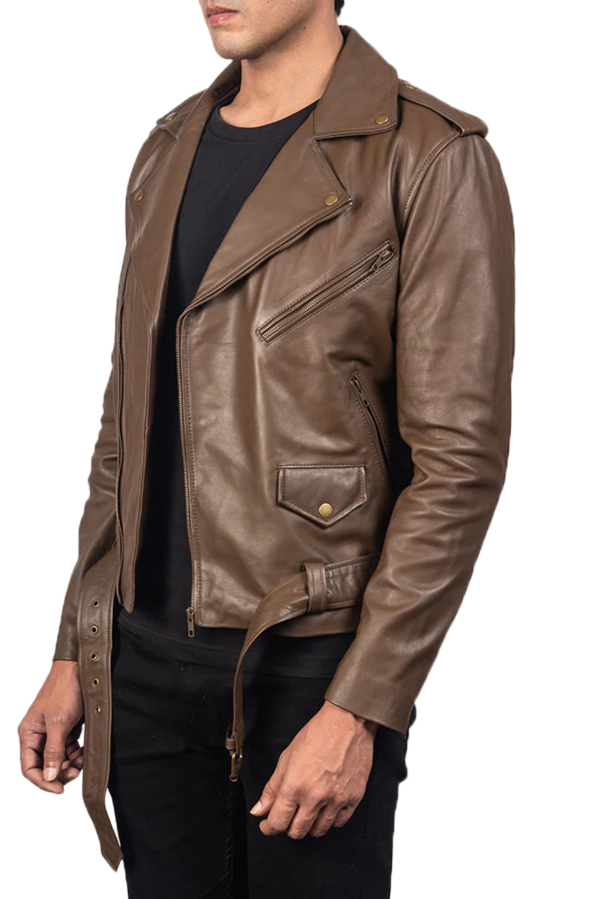 Brown leather jacket 