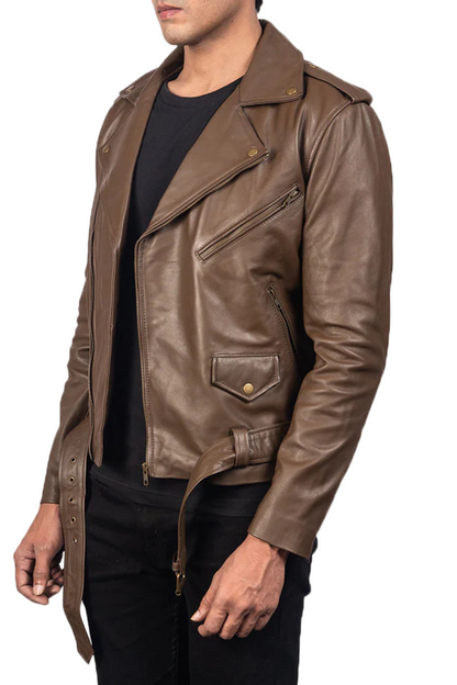 Brown leather jacket 