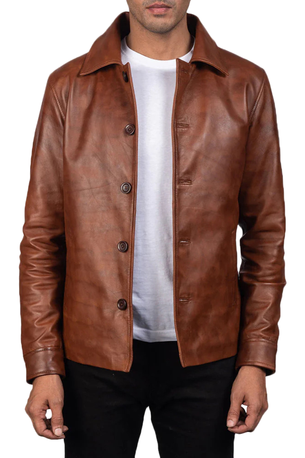Brown leather jacket