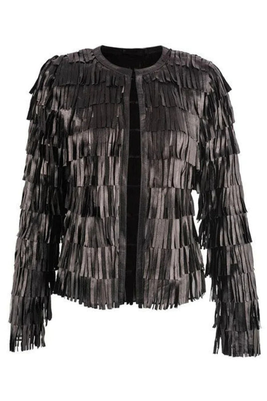 Black fringed jacket 