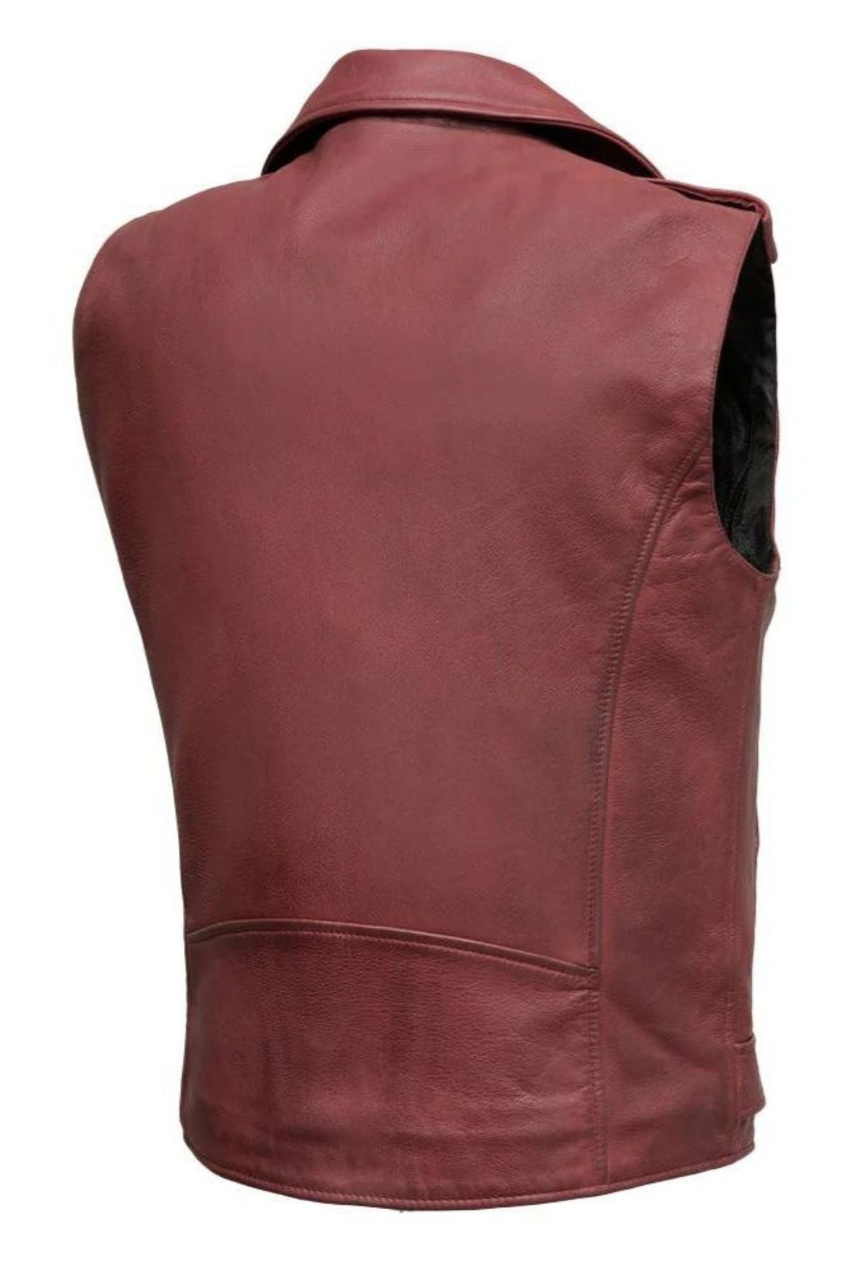 Brown leather vest on a white background