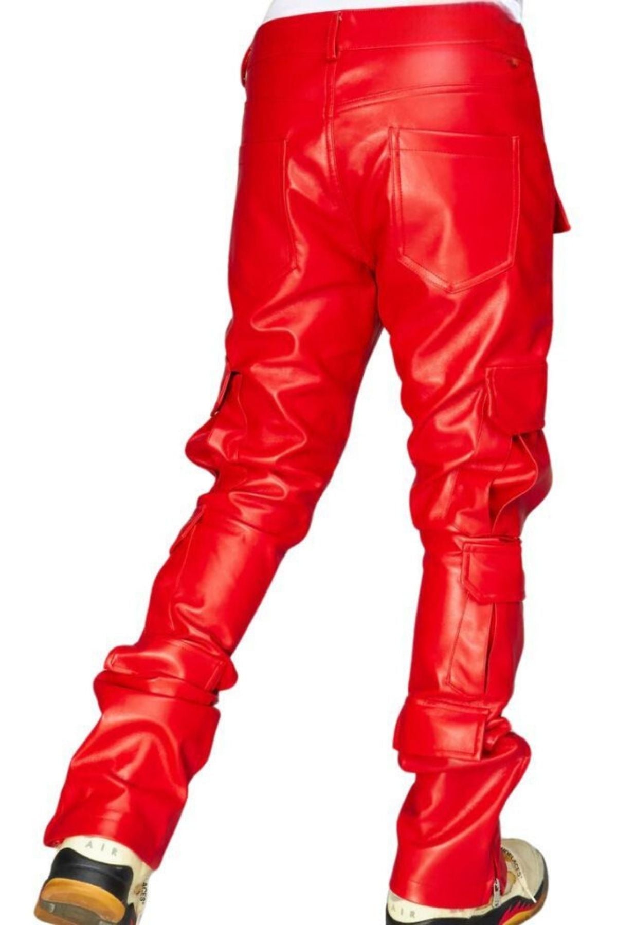 Red leather pants 