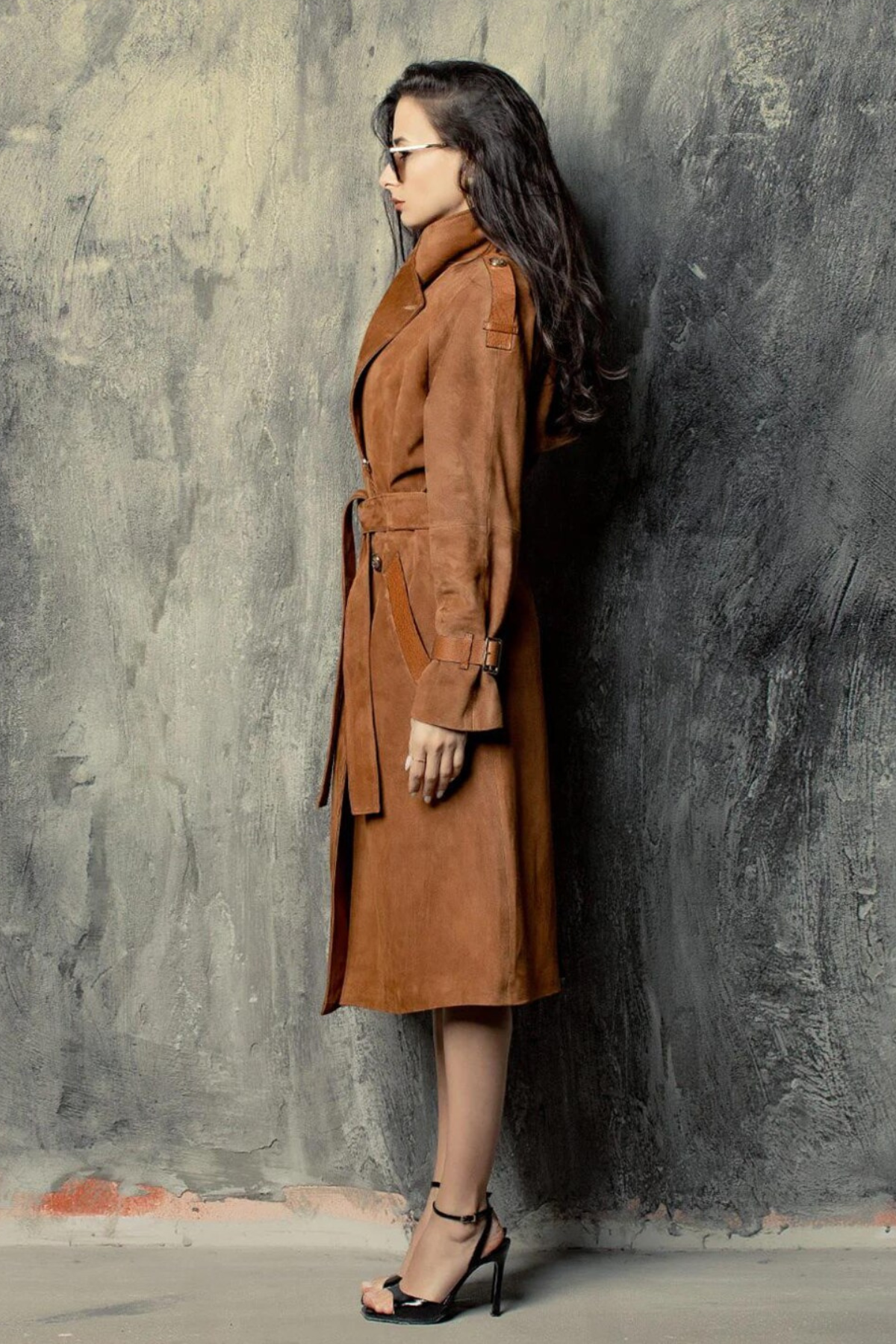 suede brown coat 