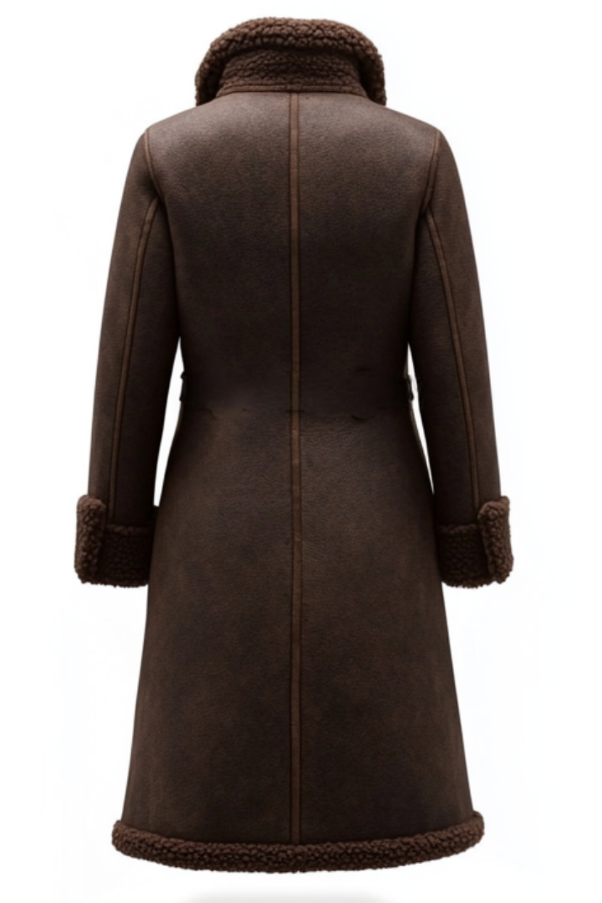 Brown coat with fur trim 