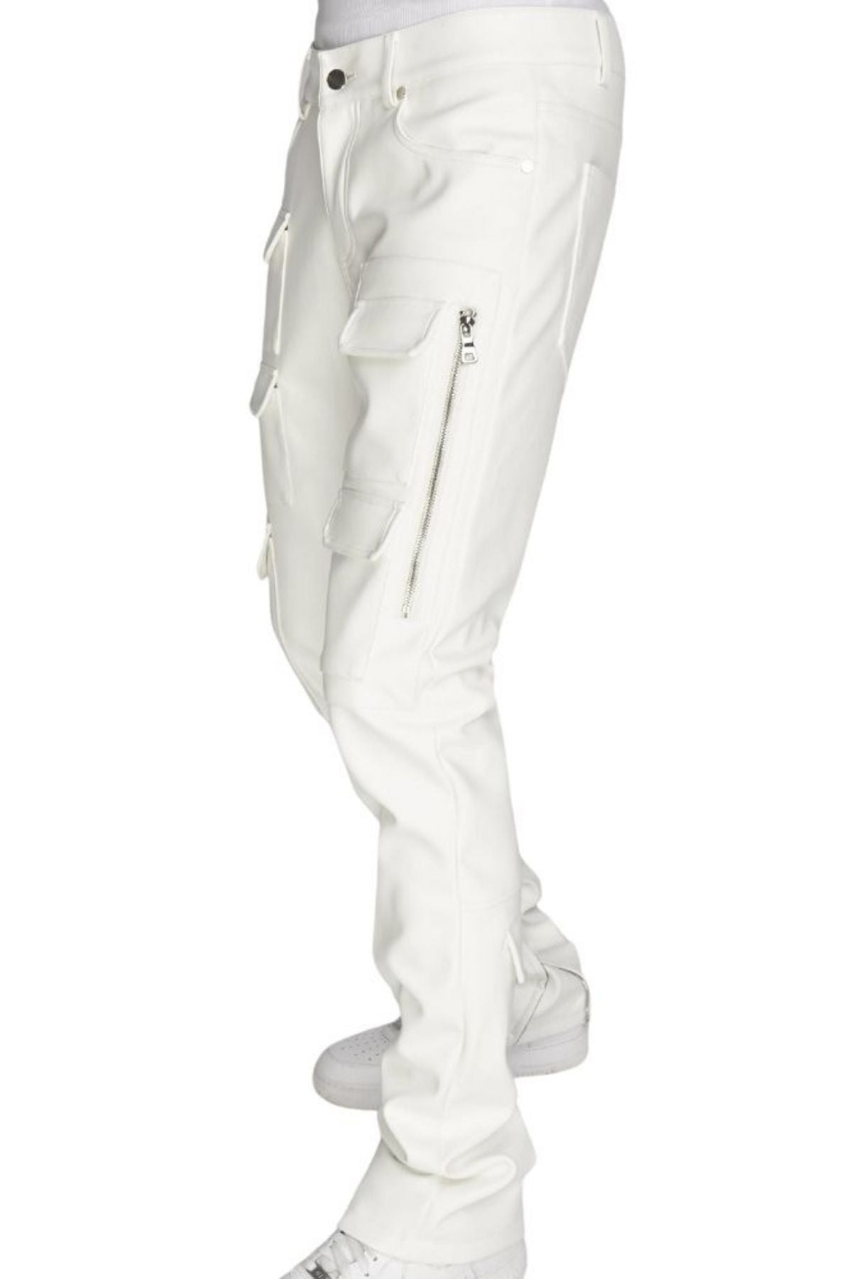 White pants with zippers 