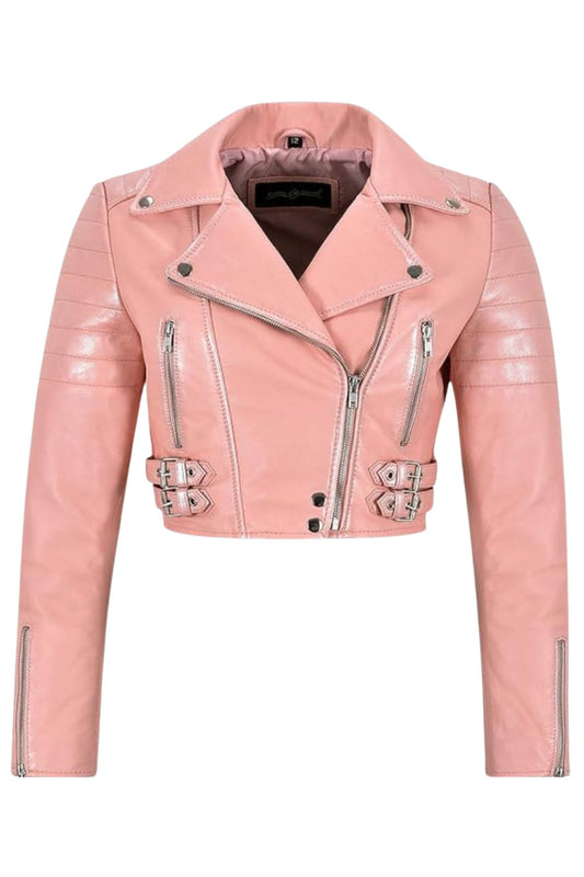 Pink leather jacket 