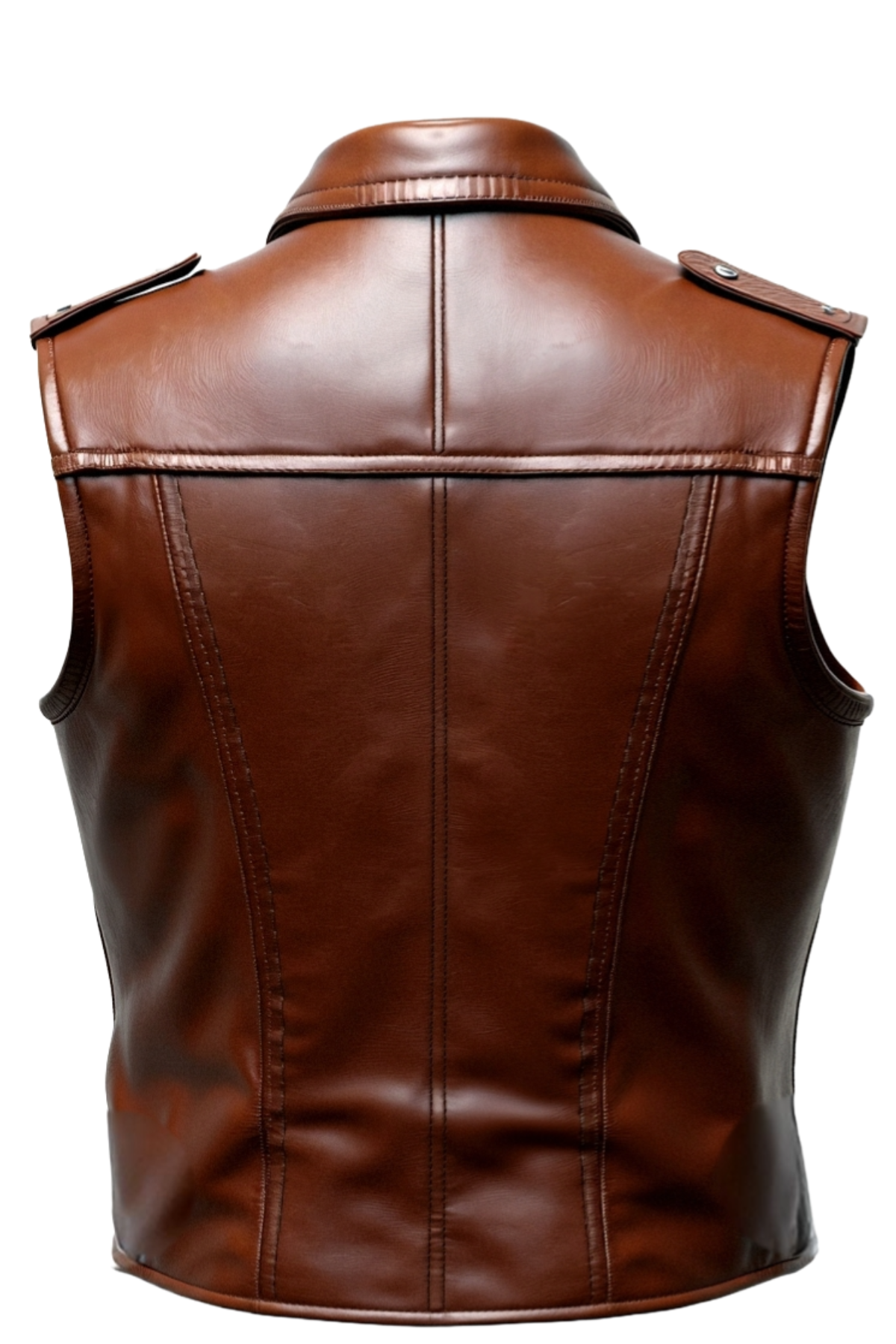 Brown leather vest 