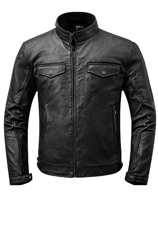 Black leather jacket 