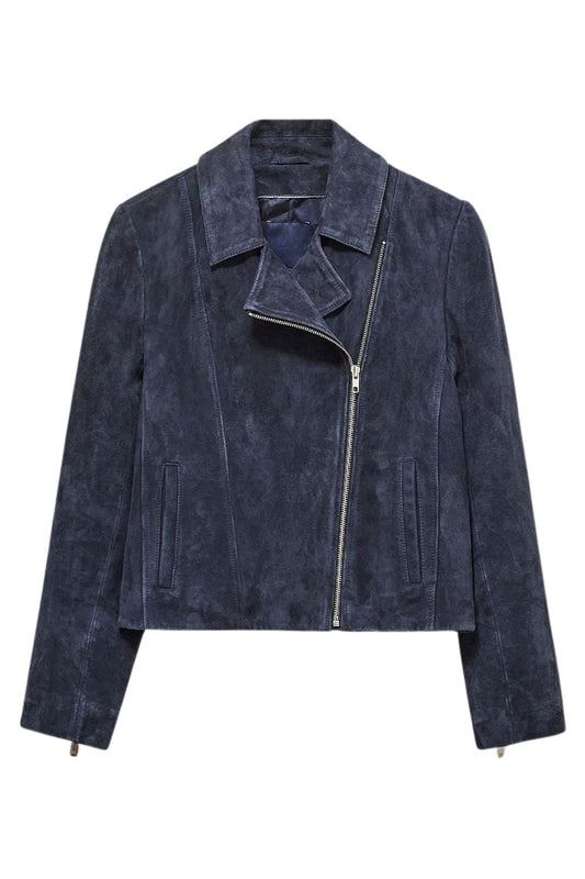 Navy blue suede jacket 