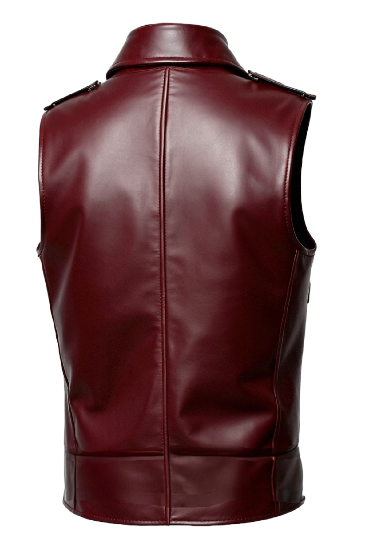 Maroon leather vest 