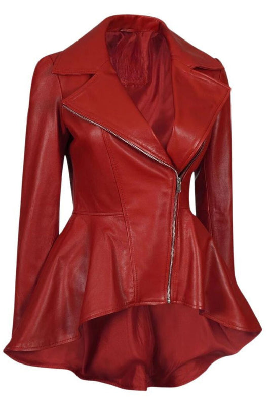 Red leather jacket 