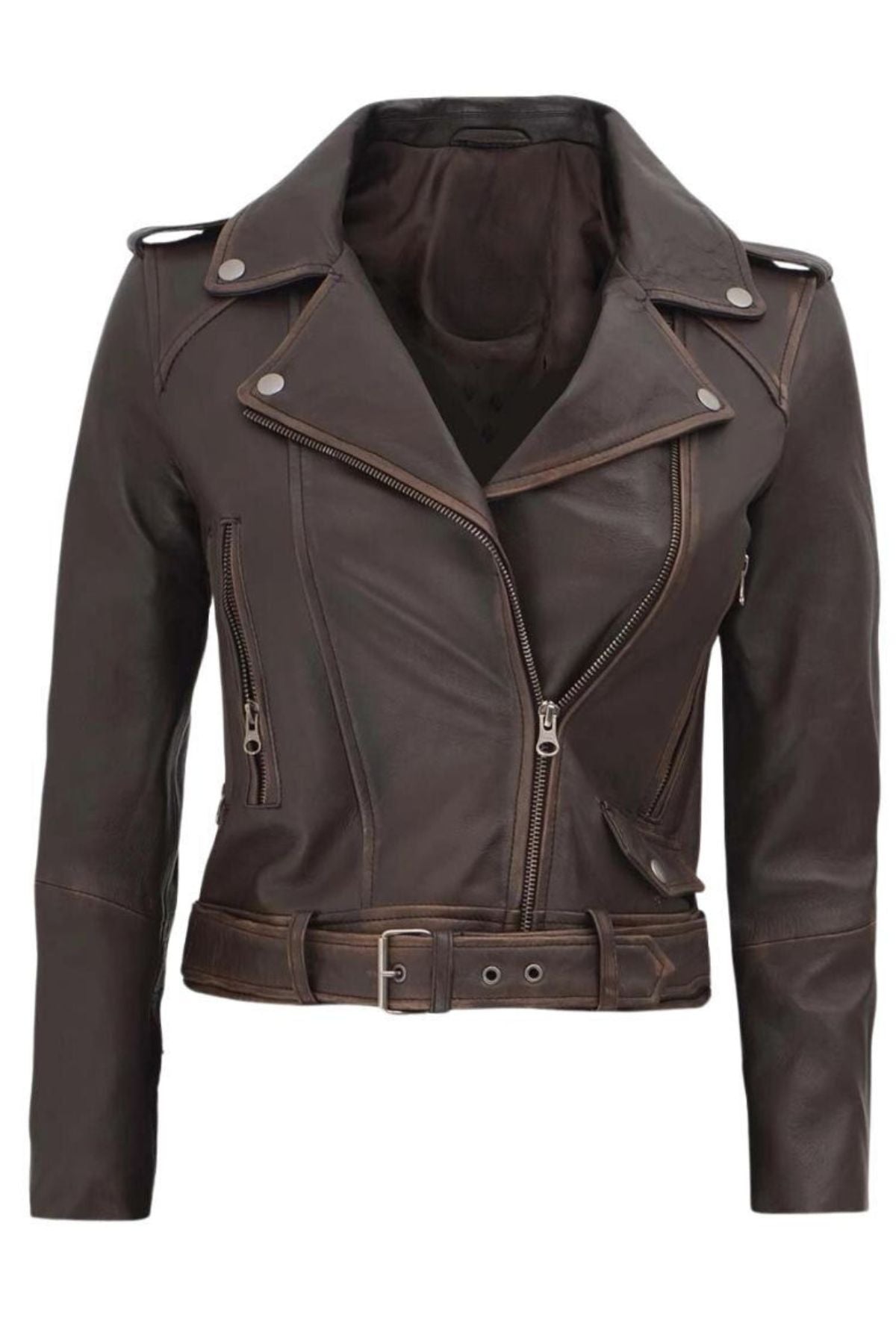 Brown leather jacket 