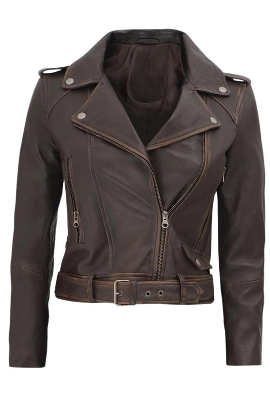 Brown leather jacket 